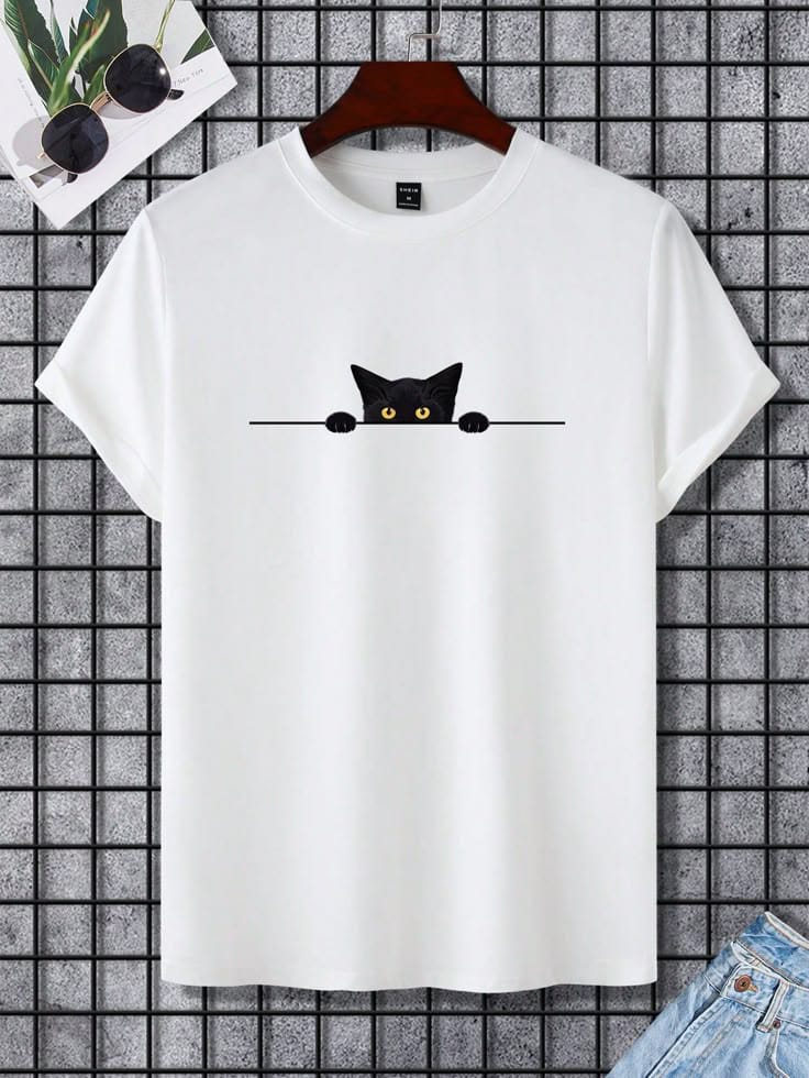 Playera Gato Blanco - Playera Arte